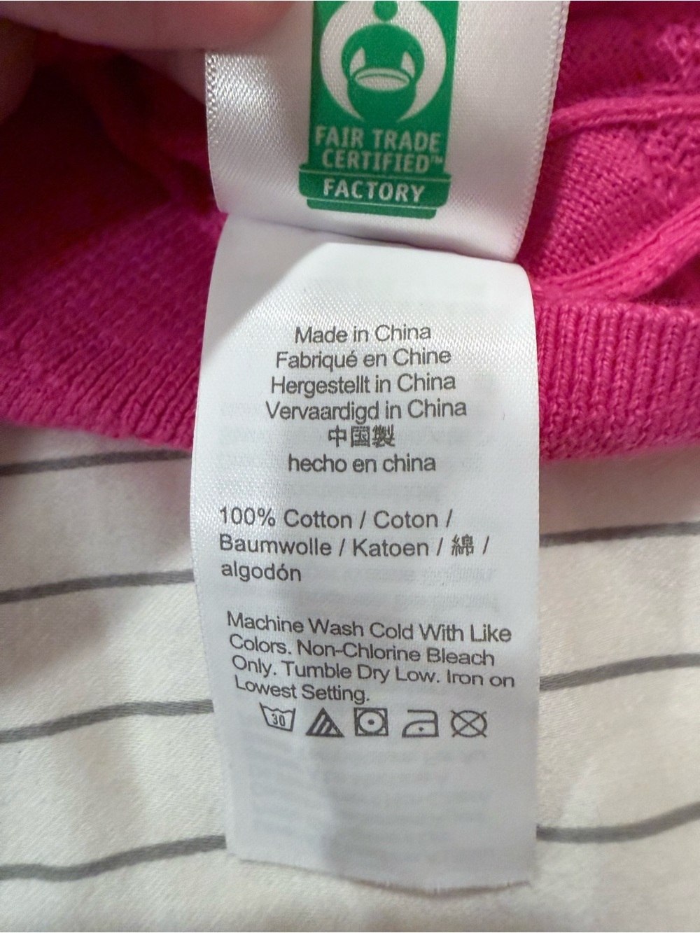 Crewcuts Girls 100% Cotton Cable Knit Cardigans in White and Fuchsia size 8-9 - Picture 7 of 7